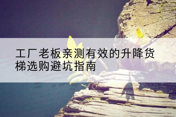 冠县升降货梯怎么选-工厂老板亲测有效的升降货梯选购避坑指南